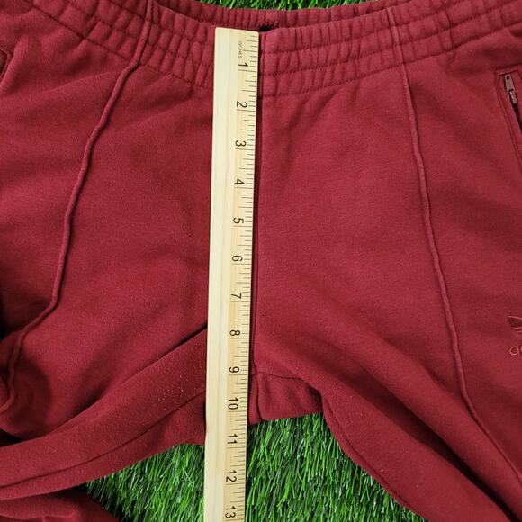 ADIDAS Trefoil Pants Womens M/L 10 Burgundy Sweatpants - Picture 13 of 16
